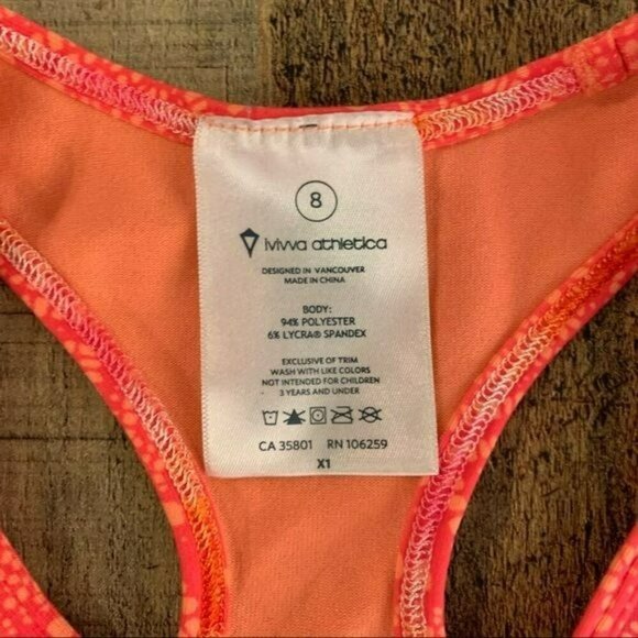 Ivivva girls neon pink and orange racer back tank top -8 - Picture 3 of 7